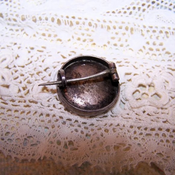 Antique Edwardian Gold Filled Handpainted Portrait Miniature Pin Brooch - Picture 4 of 5